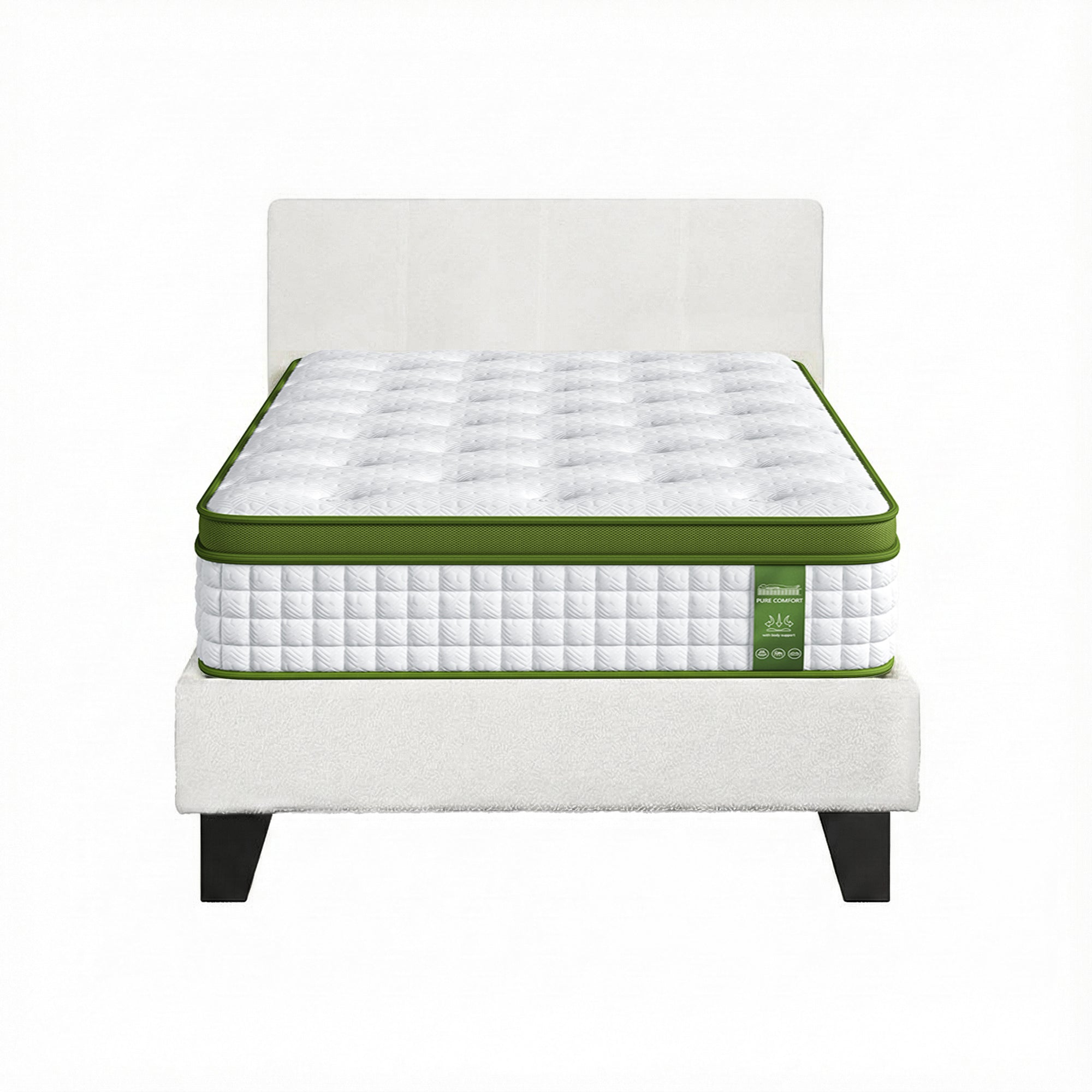 Artiss Single Bed Frame with Hybrid Mattress Set 30cm Medium Firm Platform Headboard