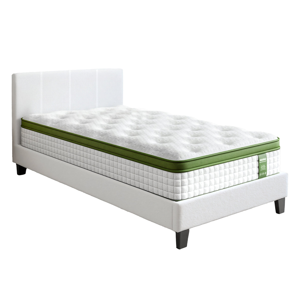 Artiss Single Bed Frame with Hybrid Mattress Set 30cm Medium Firm Platform Headboard