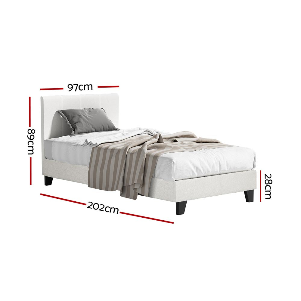 Artiss Bed Single Bed Frame Mattress Bundle Platform Headboard Medium Firm Hybrid White