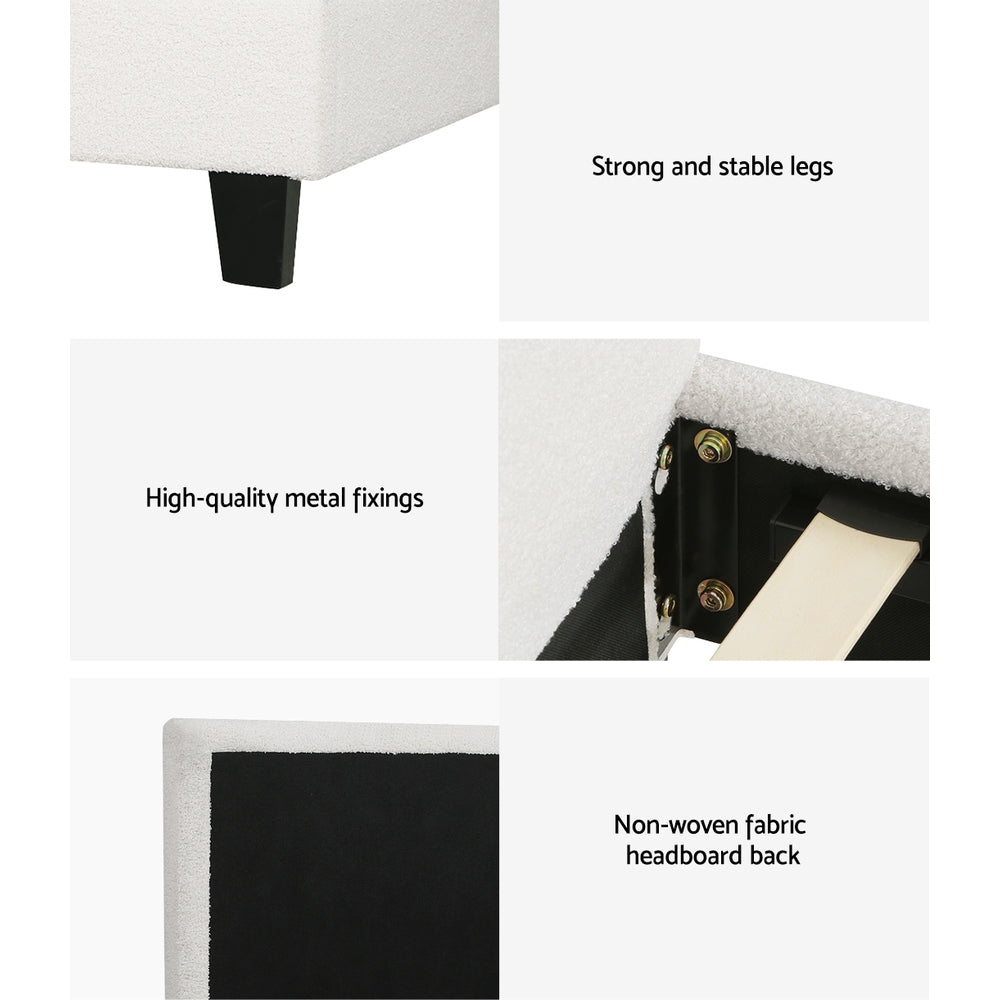 Artiss Bed Single Bed Frame Mattress Bundle Platform Headboard Medium Firm Hybrid White