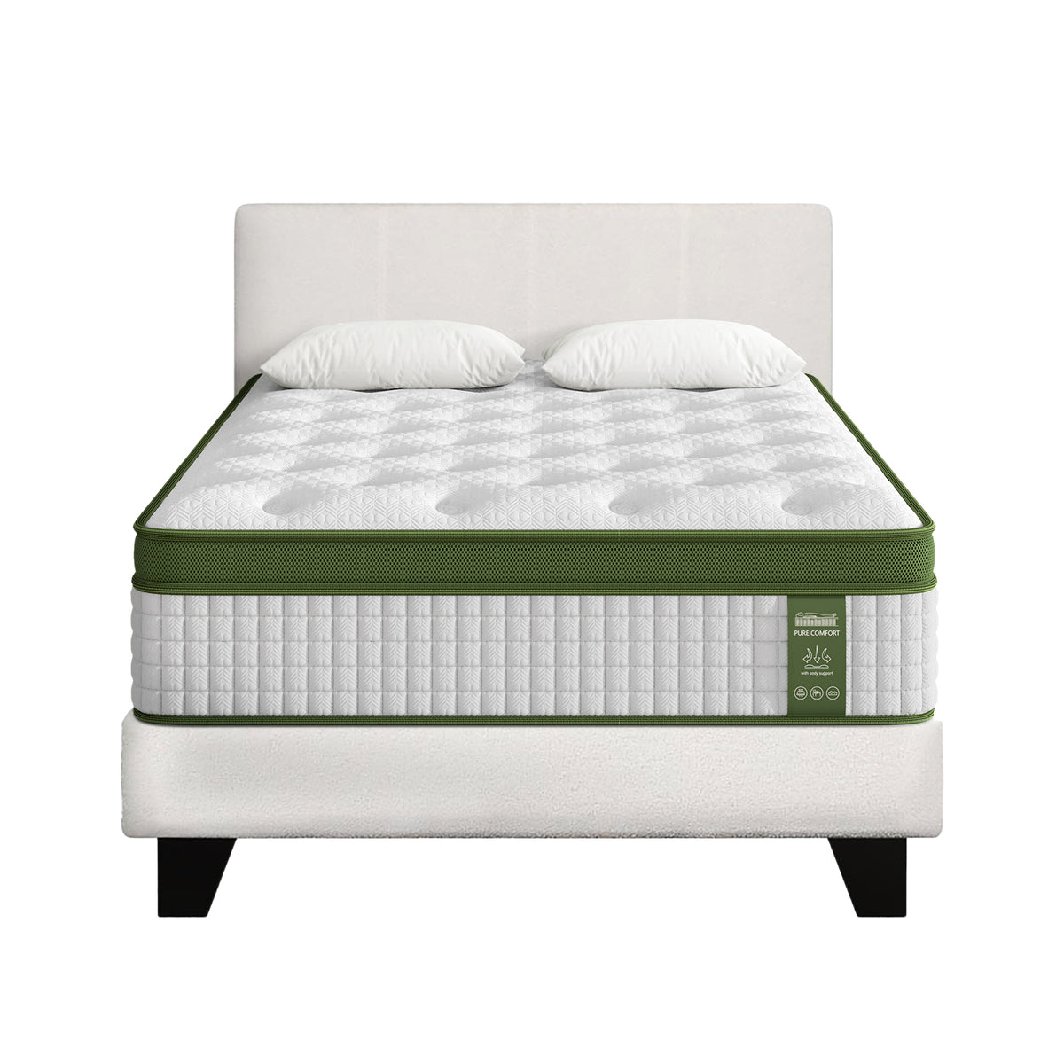 Artiss Bed Single Bed Frame Mattress Bundle Platform Headboard Medium Firm Hybrid White