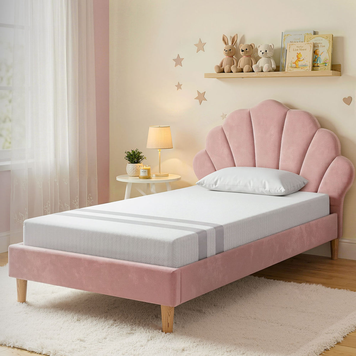 Artiss King Single Bed Frame BedStory Mattress Set Pink Bedhead with Mattress