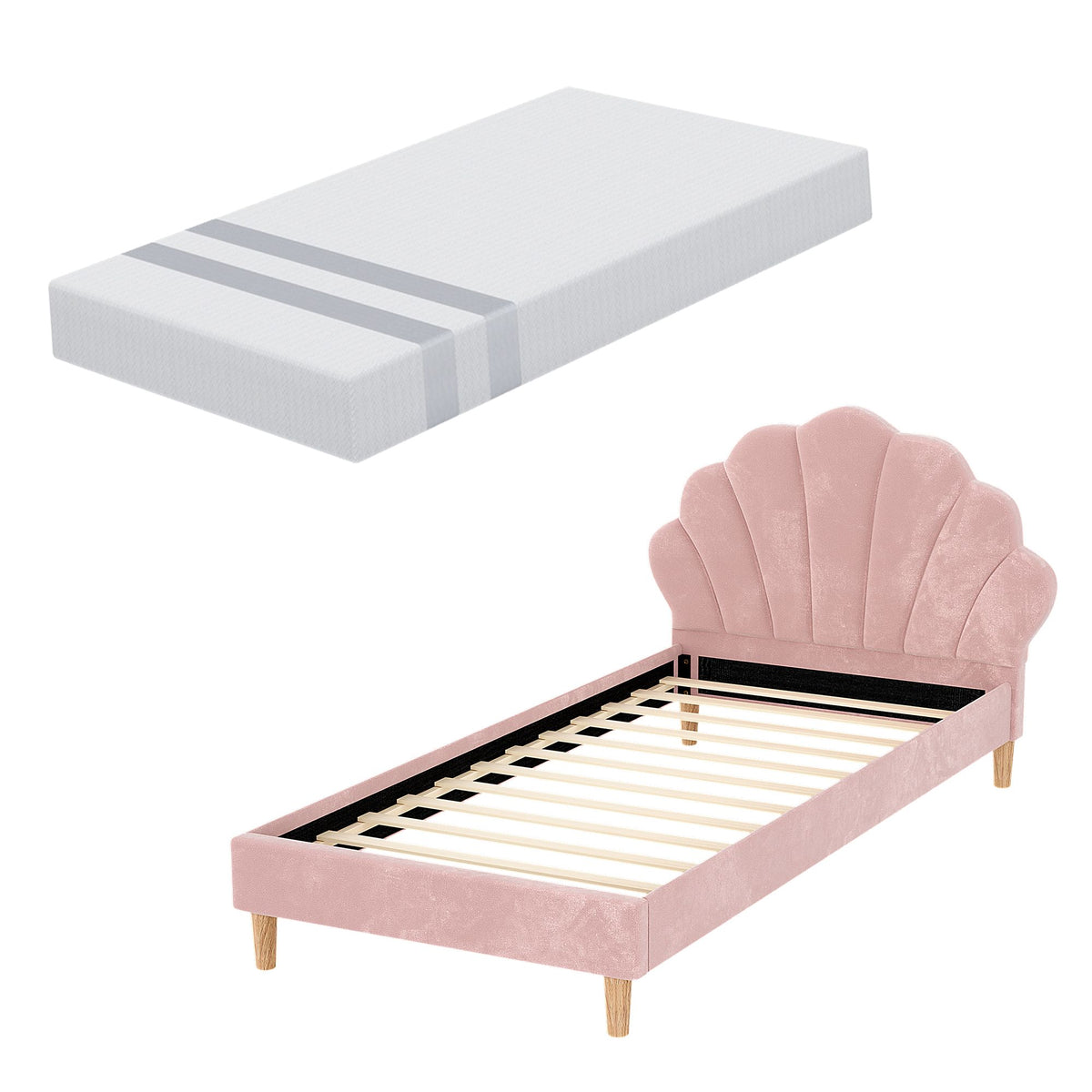 Artiss King Single Bed Frame BedStory Mattress Set Pink Bedhead with Mattress