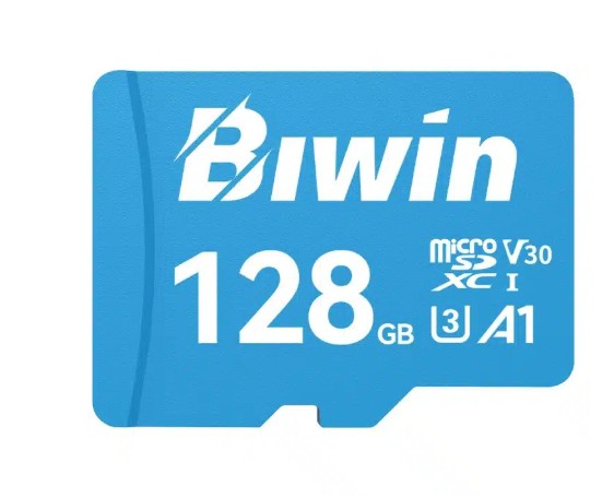 BIWIN 128GB microSD 3.0 Memory Card UHS-I Read Speed up to 100MB/s Write Speed up to 50MB/s Class 10 U3 V30 A1 RoHS CE