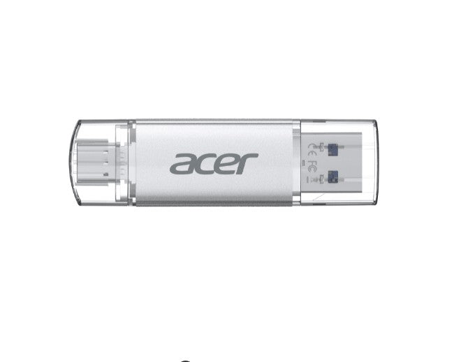 Acer 256GB USB 3.2 Gen 1 Flash Drive with Type A and Type C Interface Up to 150 MB Read Speed and 50 MB Write Speed