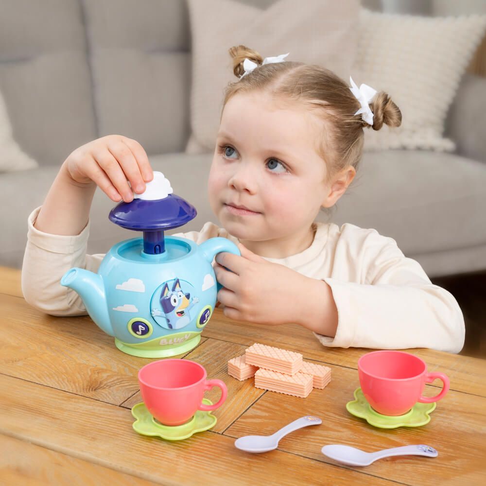 Bluey Tea Set Teapot Sound Effects Cups Accessories Pretend Play Kids 2+ Years