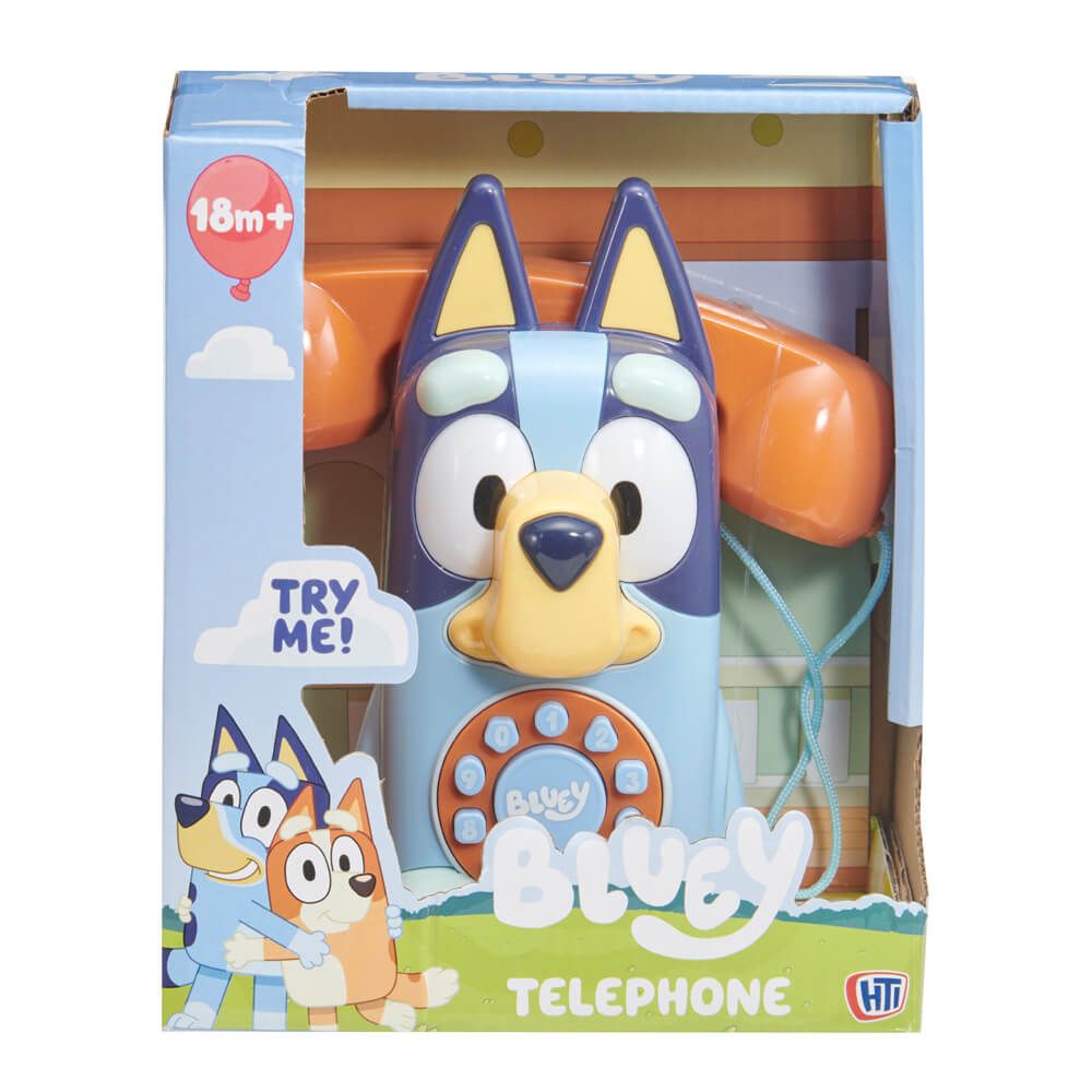 Bluey Telephone Pull Along Toy Theme Tune Ringing Tone Sounds for 18 Months+