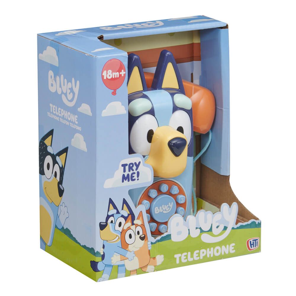 Bluey Telephone Pull Along Toy Theme Tune Ringing Tone Sounds for 18 Months+
