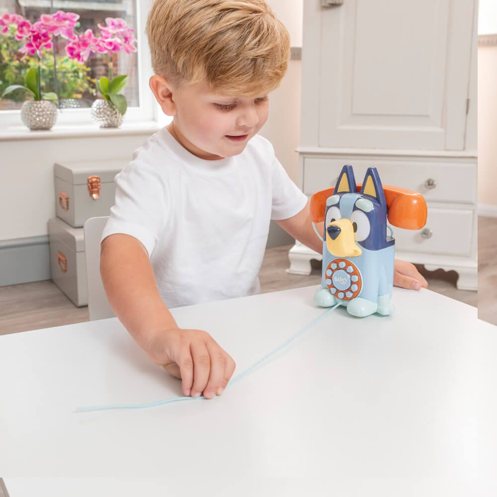 Bluey Telephone Pull Along Toy Theme Tune Ringing Tone Sounds for 18 Months+