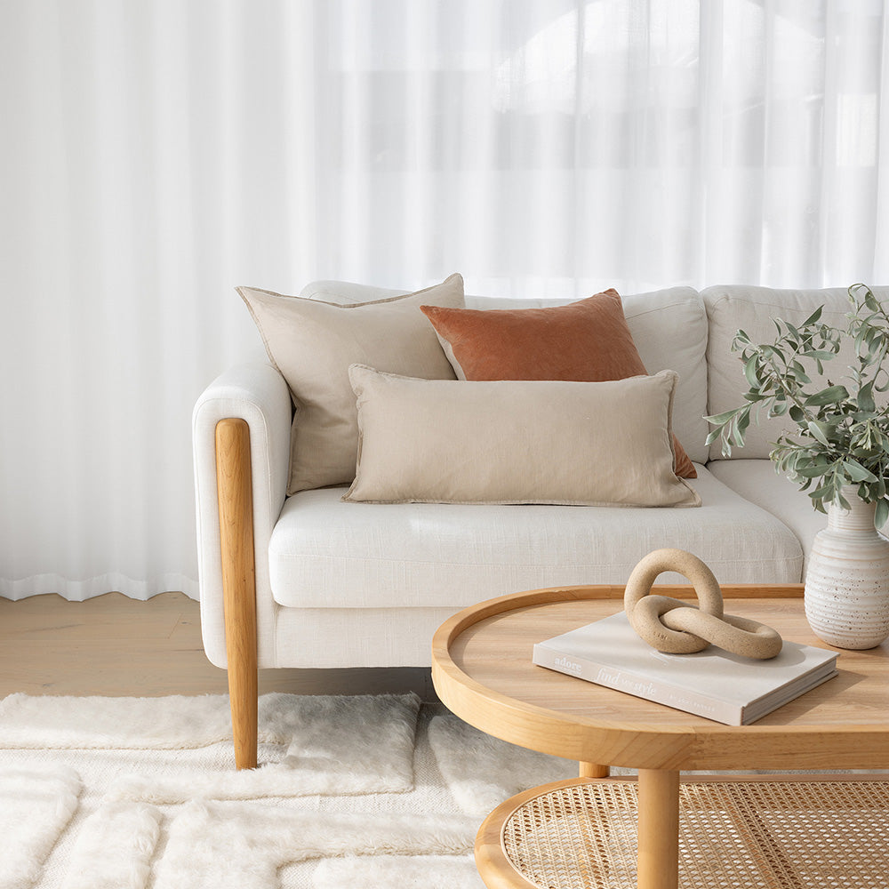 Bambury Linen Square Cushion - Pebble