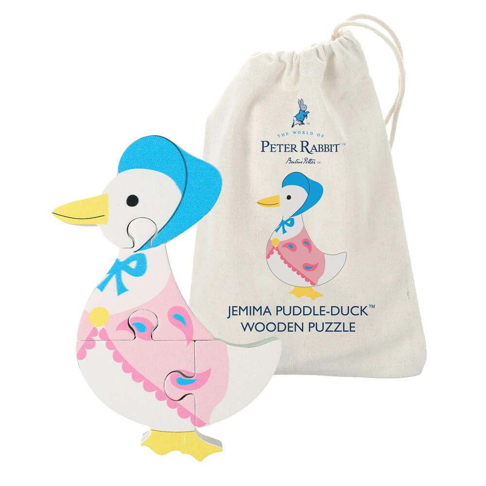 Jemima Puddle-Duck Wooden Mini Puzzle Chunky Colourful Kids Toy for 1+ Year