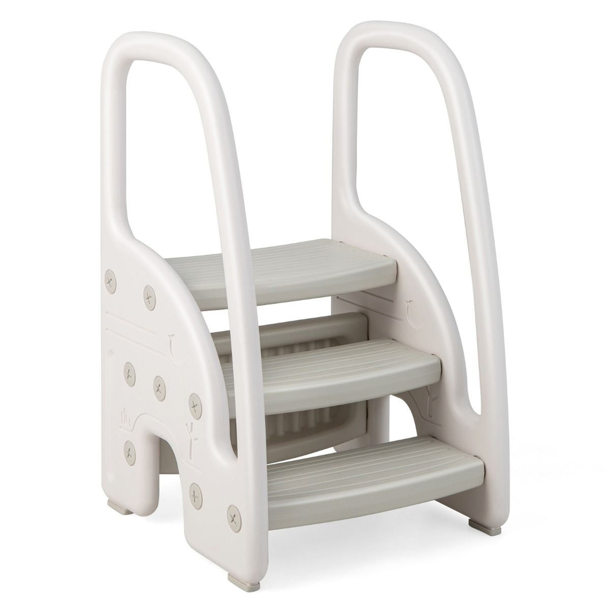 3 Step Toddler Learning Stool with Safety Handles Non Slip Pedals