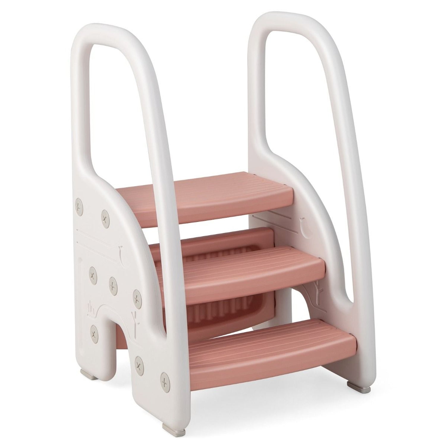 3 Step Toddler Learning Stool with Safety Handles Non Slip Pedals