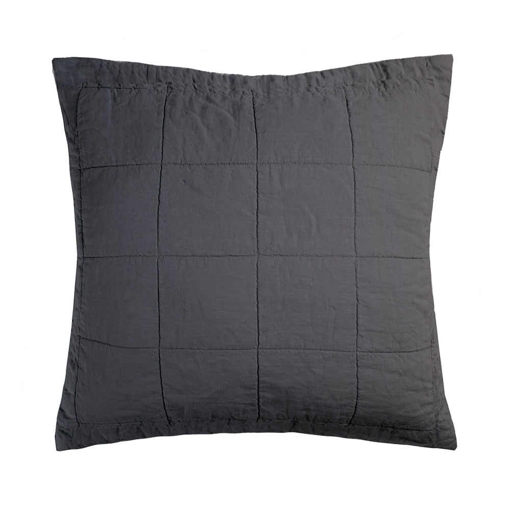 Bambury French Flax Linen Quilted European Sham