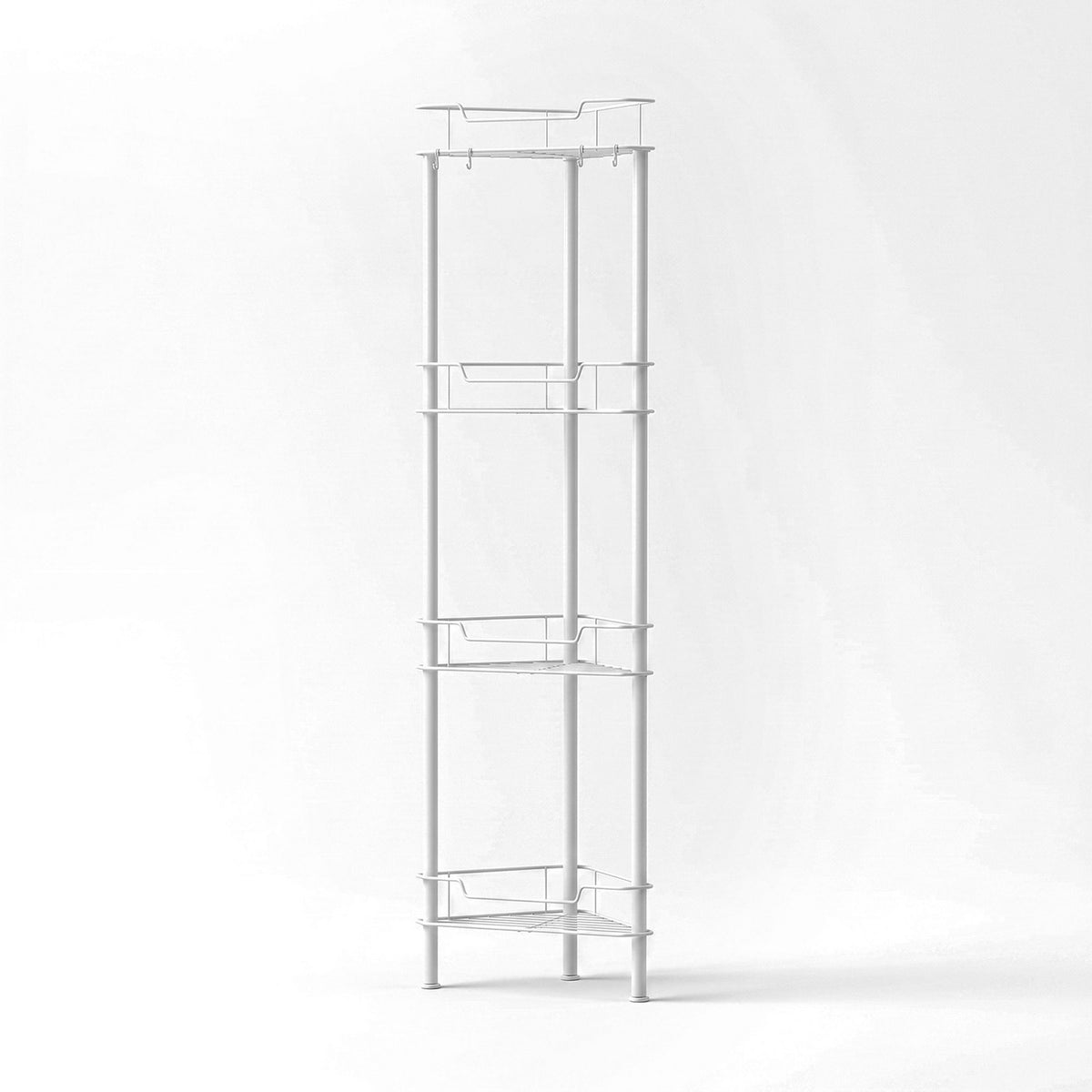 Artiss 4 Tier Floor Standing Corner Shower Caddy Bathroom Organizer White