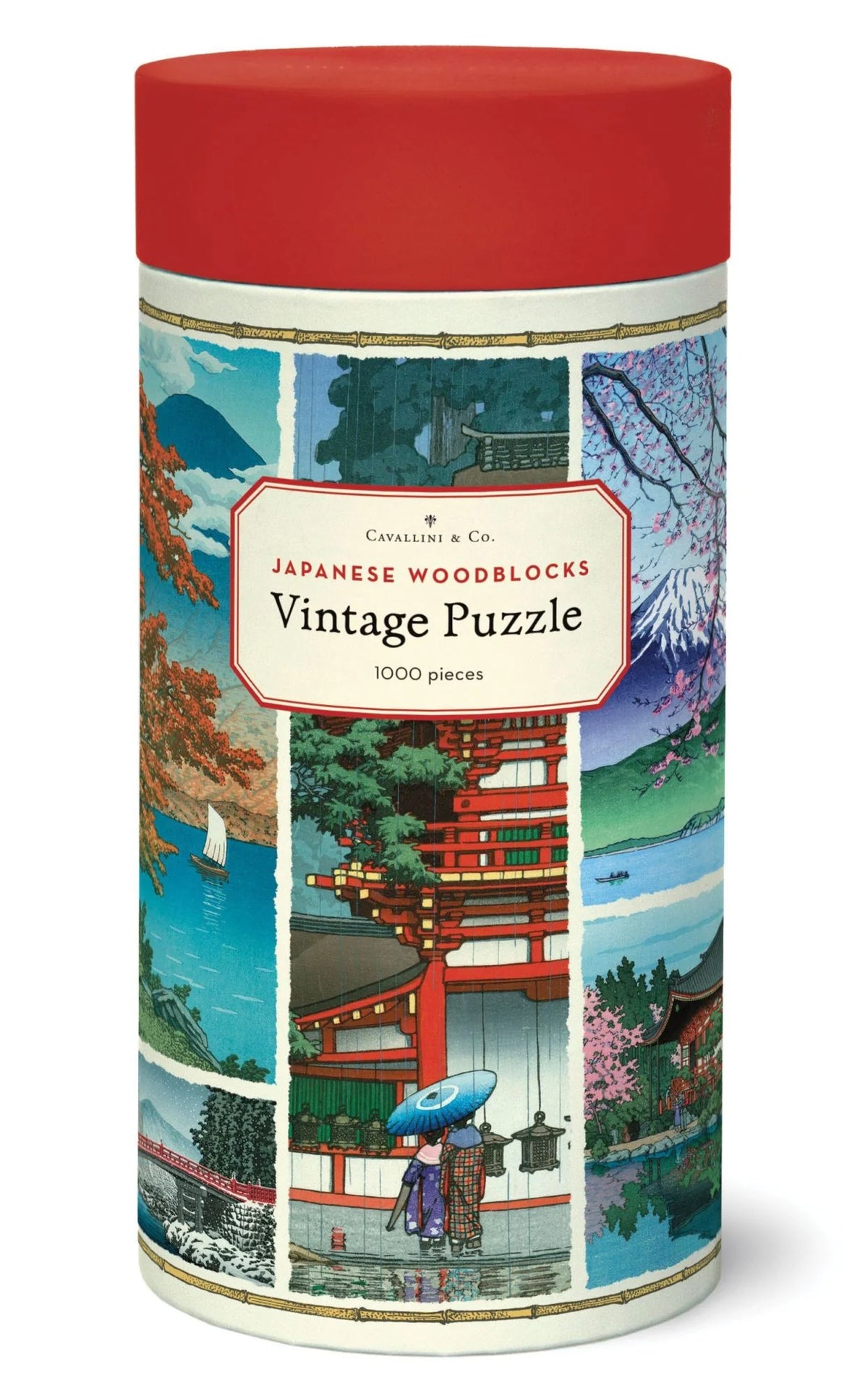 Cavallini Japanese Woodblocks 1000 Piece Jigsaw Puzzle Ukiyo-e Poster Guide