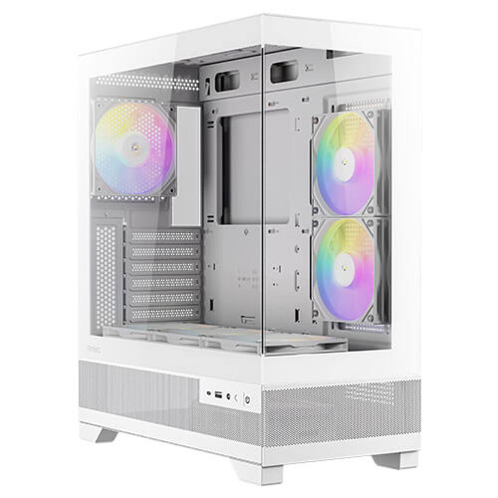 Antec CX700 ARGB White Mid Tower ATX Micro-ATX ITX Case 270° Tempered Glass USB-C 3x ARGB PWM Fans 360mm
