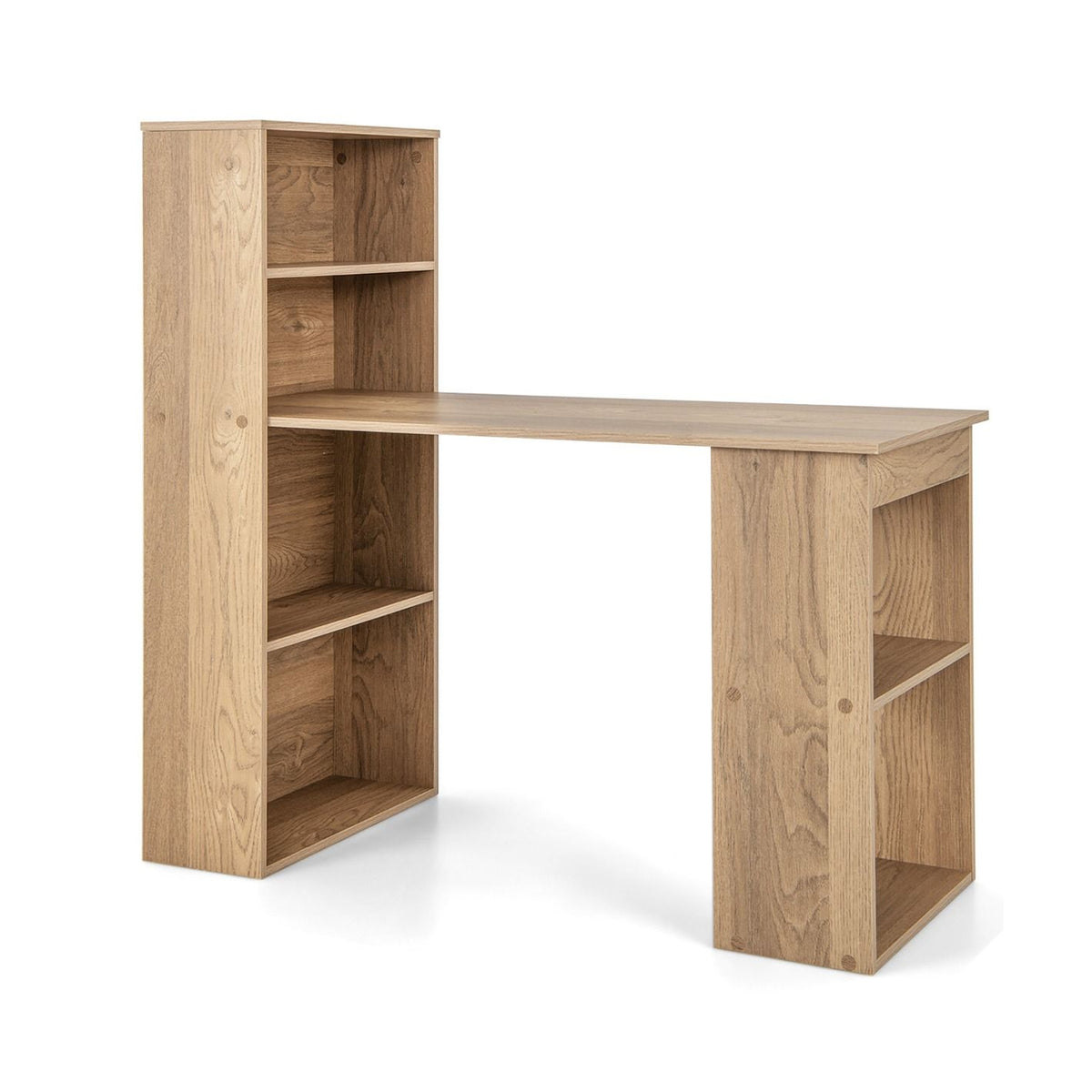 120cm Computer Desk with Bookcase 4 Tier Bookshelf Home Office