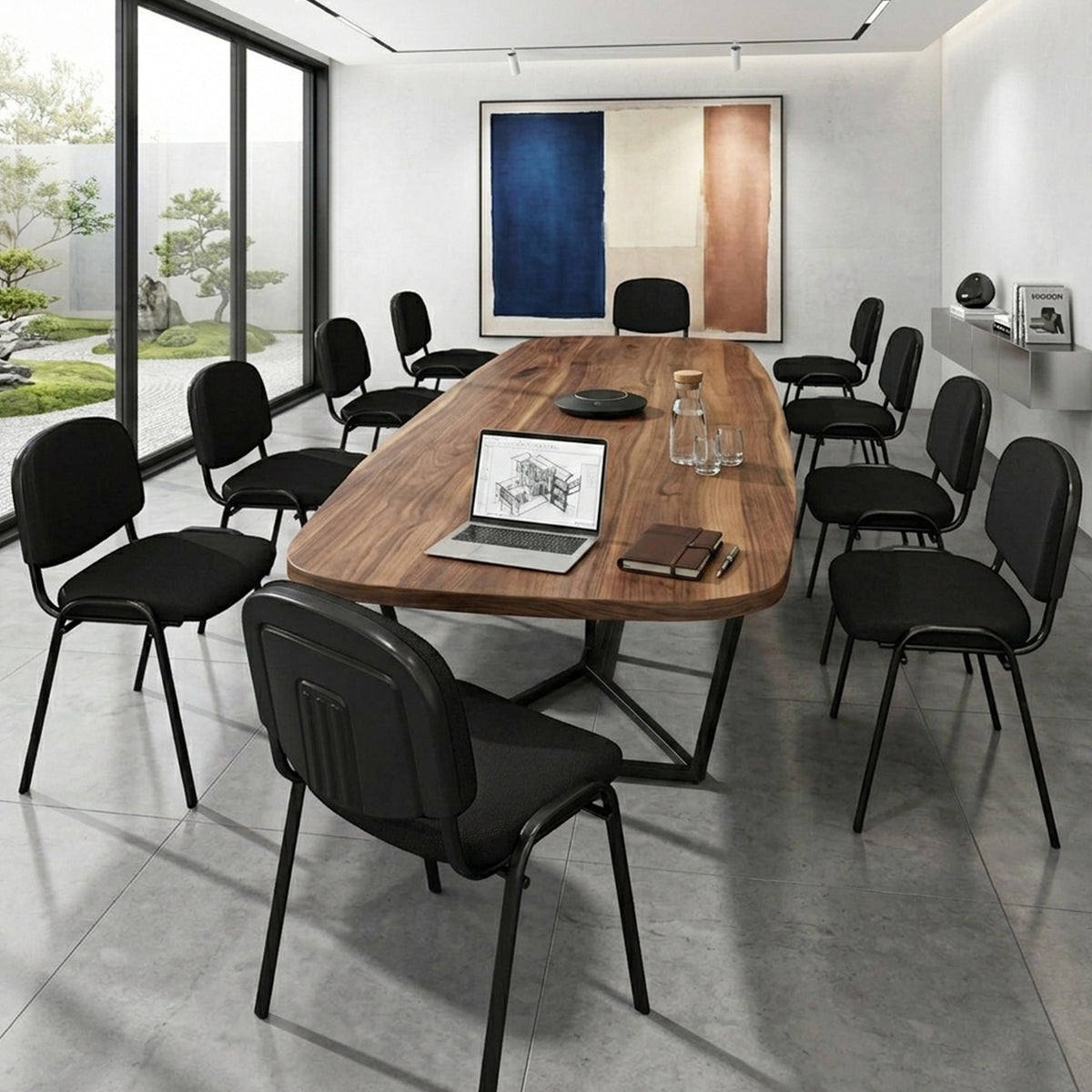 5 Pack Stackable Conference Chairs Padded Cushion Guest Office Chair Black
