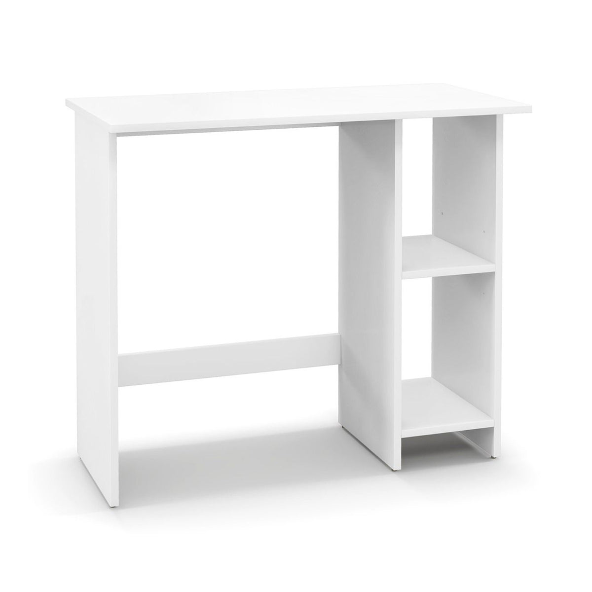 Small Computer Desk Modern Writing Desk with Adjustable Shelf Home Office White
