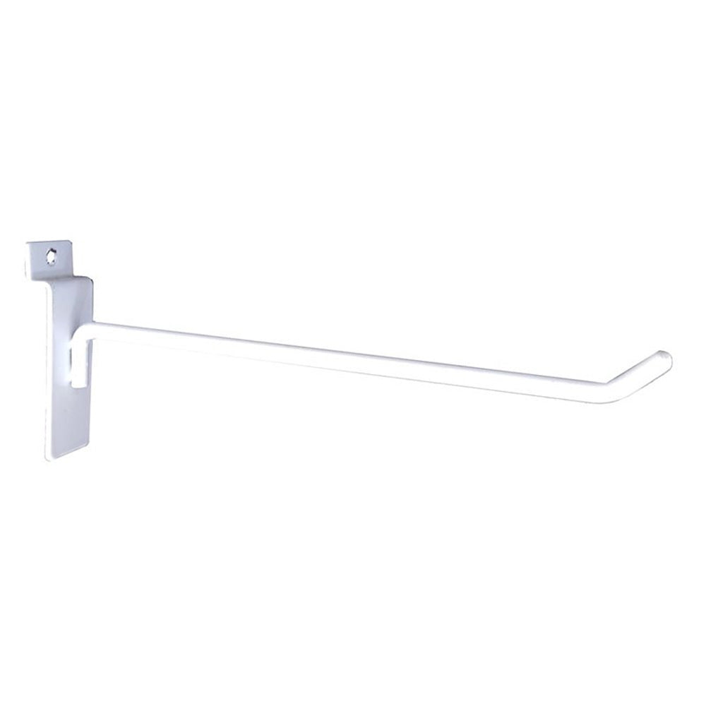 8ware Universal Hook 15cm x 3cm for Slat Wall Grooved Panel Peg Board Retail Shop Cable Display Stand Shelf White