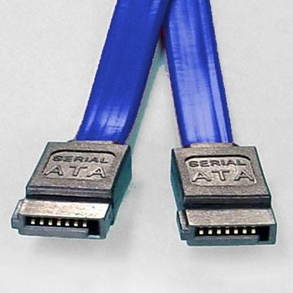 8ware SATA III Serial ATA Data Cable 0.5m Male to Male Straight 180 to 180° 26AWG Blue Internal Drive Cord