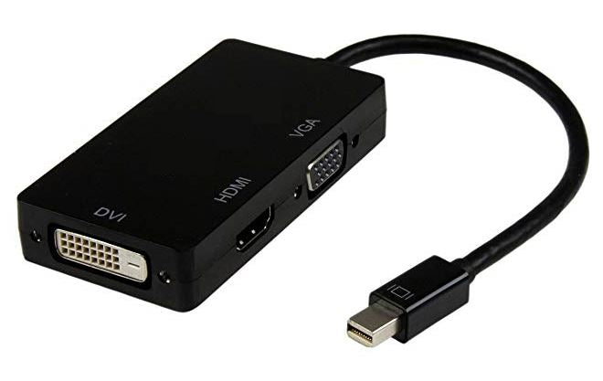 8Ware 3 in 1 Thunderbolt Mini DP DisplayPort to HDMI DVI VGA Hub Adapter Converter Cable for MacBook Air Mac Mini