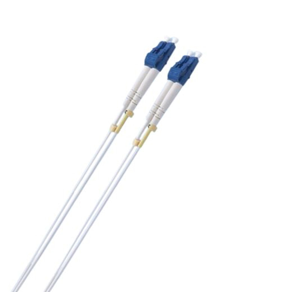 8ware 1.5m LC-LC OS2 Single Mode Dual Core Fibre Optic Patch Cable UPC Duplex Armoured Low Smoke Zero Halogen LSZH White