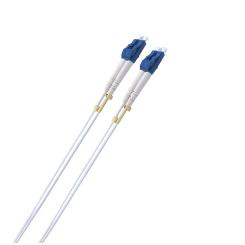 8ware 2m LC-LC OS2 Single Mode Dual Core Fibre Optic Patch Cable UPC Duplex Armoured Low Smoke Zero Halogen LSZH White