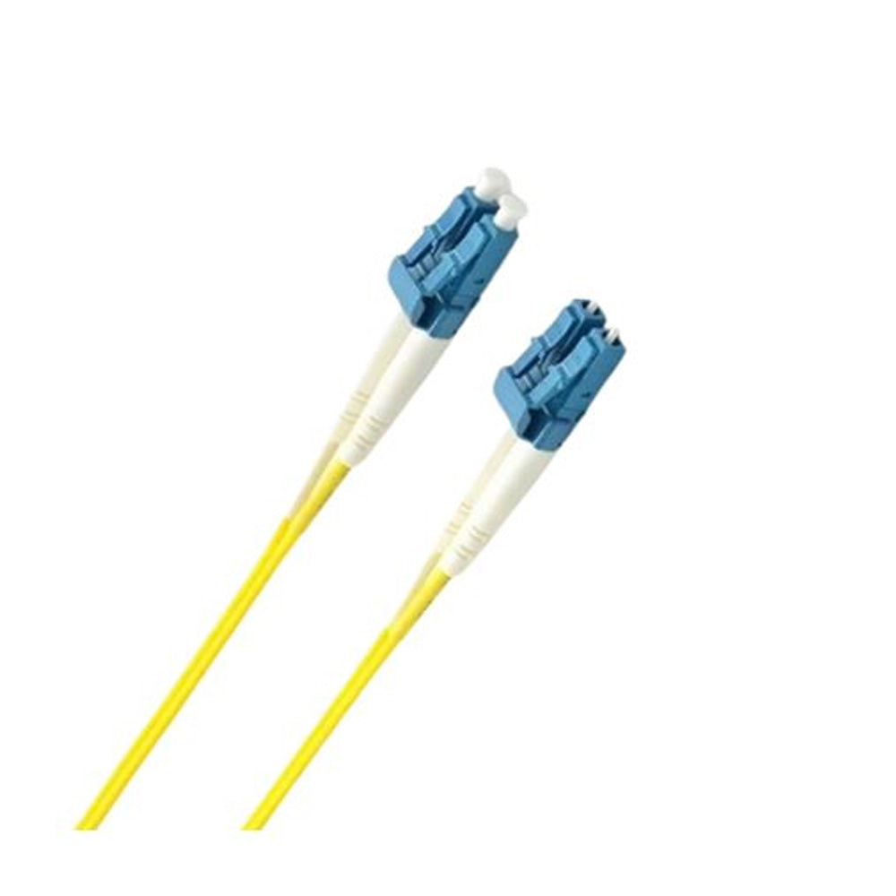 8Ware 10m LC to LC OS2 Single Mode Dual Core Duplex Fibre Optic Cable UPC Armoured Low Smoke Zero Halogen Jacket Yellow