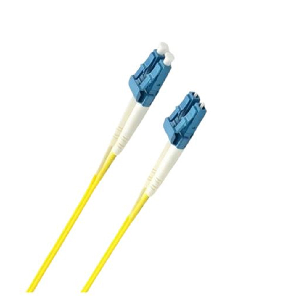 8Ware 20m LC to LC OS2 Singlemode Dual Core Fibre Optic Cable UPC Duplex Armoured Low Smoke Zero Halogen Jacket Yellow