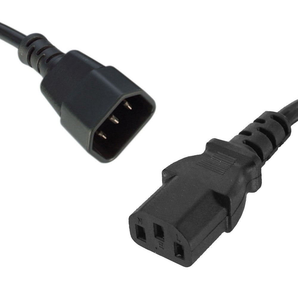 8Ware Power Cable Extension Cord IEC C14 Male to IEC C13 Female for Monitor to PC or PC UPS to Device Connection