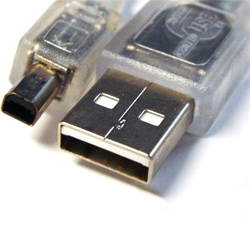 8Ware 3m USB 2.0 Mini Cable USB A to Mini B 4 Pin Male Transparent Metal Sheath UL Approved for Camera Phone Frame