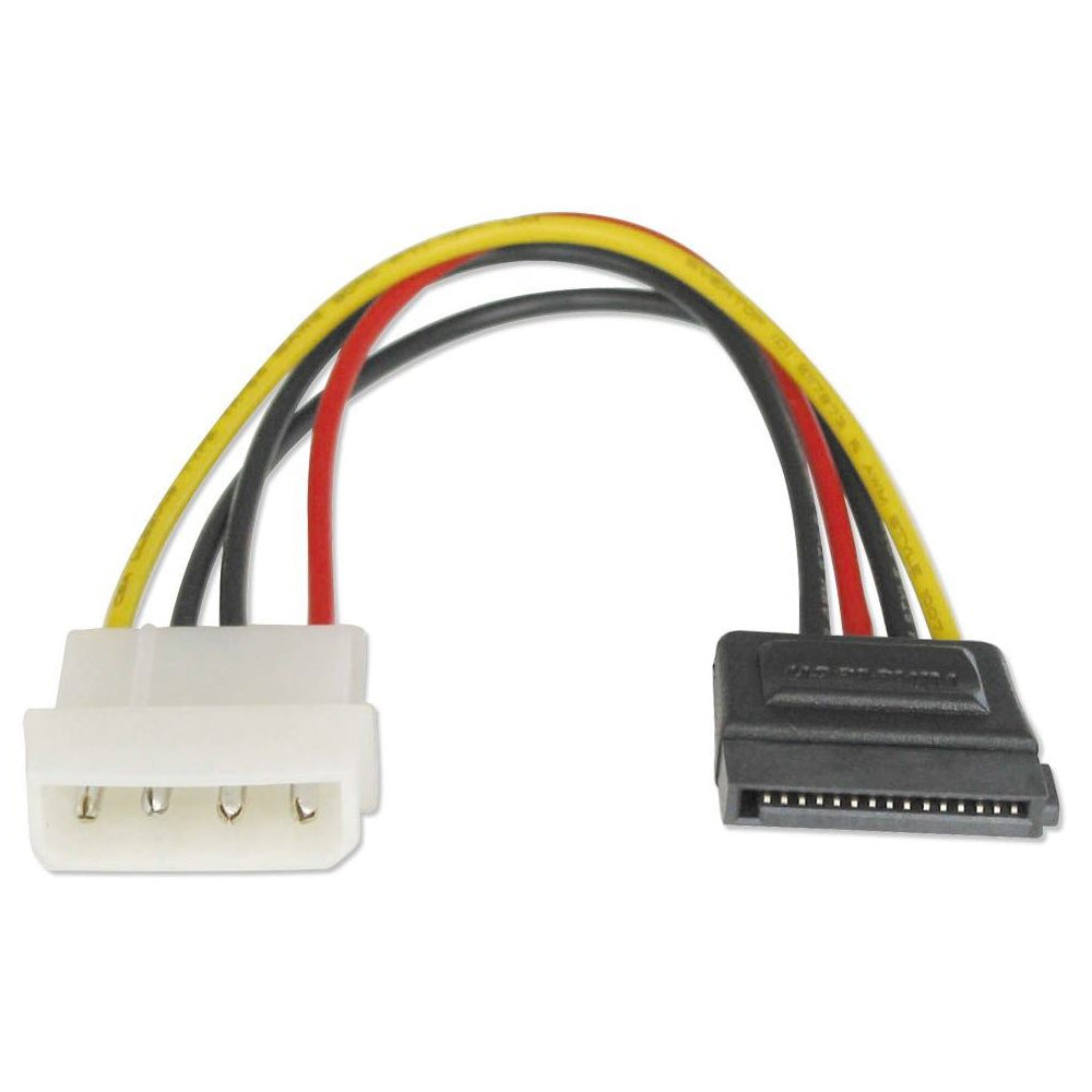 Astrotek 15cm SATA Power Adapter Cable 4 Pin Molex Male to 15 Pin SATA Female 18AWG RoHS Compliant Internal External Use