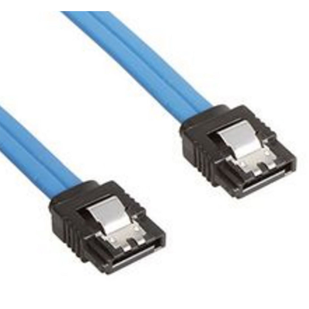 Astrotek SATA III Data Cable 0.5m Male to Male Straight 180 to 180° Metal Lock 26AWG Blue 6Gbps Latching Connector