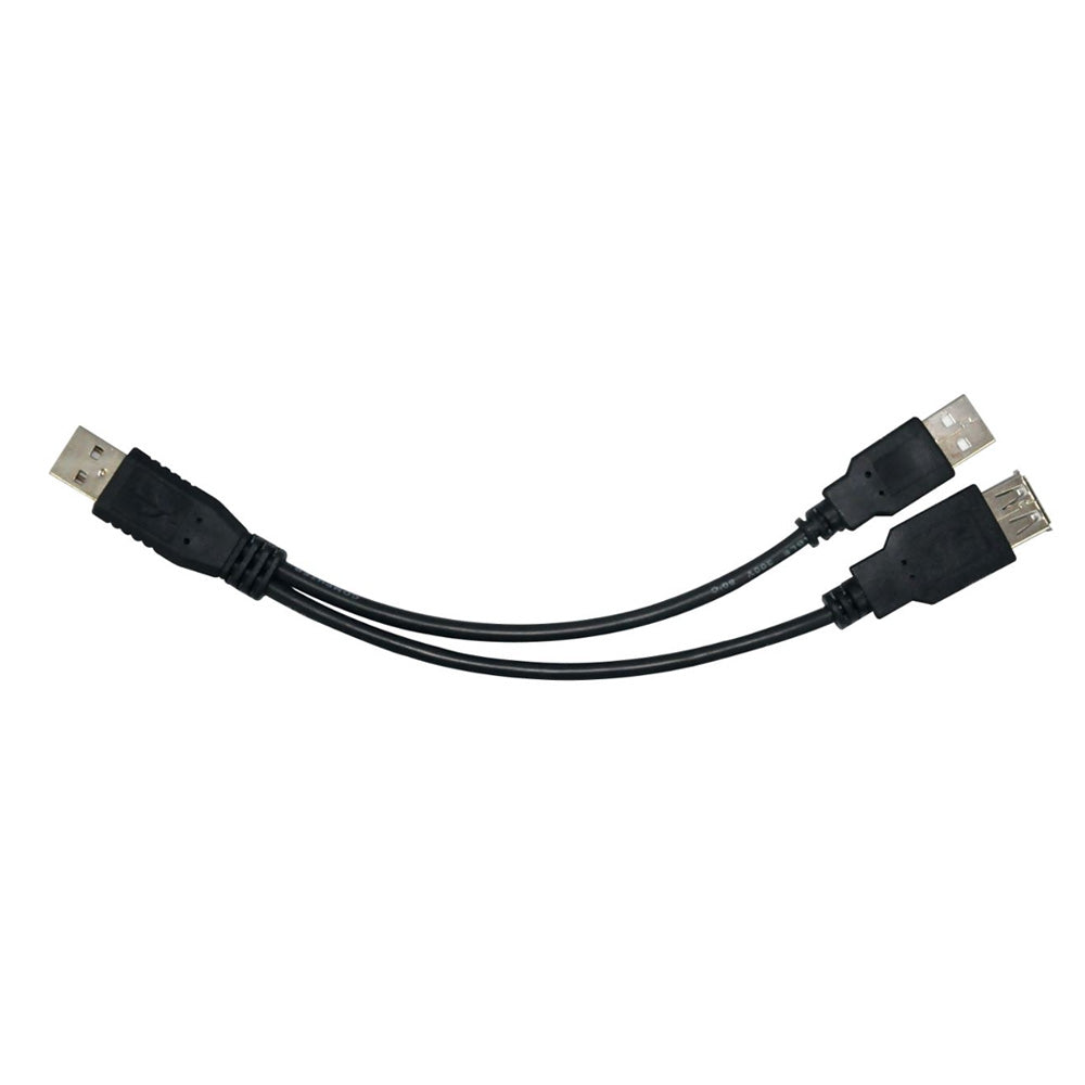 Astrotek 30cm USB 2.0 Y Splitter Cable Type A Male to Type A Male and Female Black Power Adapter Hub Charging