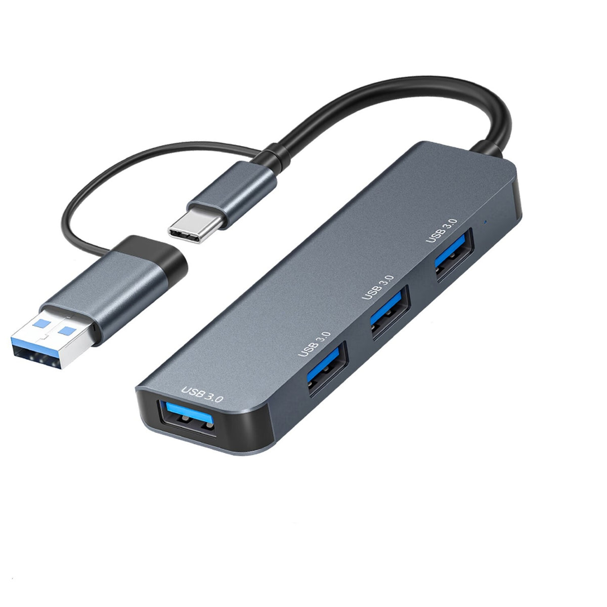 Astrotek 4 Port High Speed USB 3.0 Hub with USB A Adapter Compatible with USB A and USB C for Keyboard Mouse Gamepad U-Disk