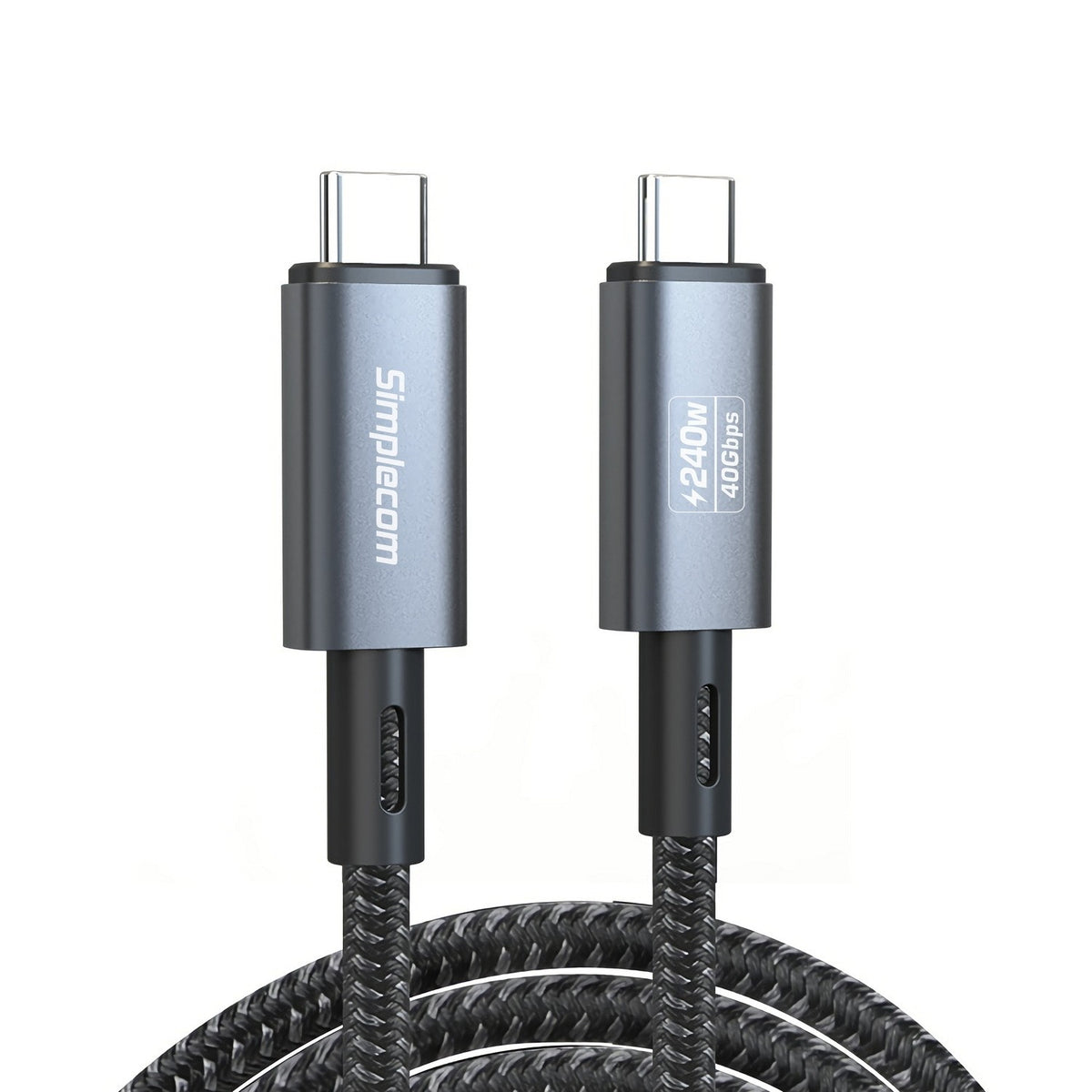 Simplecom 1.2m USB-C to USB-C Cable USB4 40Gbps 5A 240W PD3.1 8K 60Hz E-Marker Chip Nylon Braided for Data Video Charging