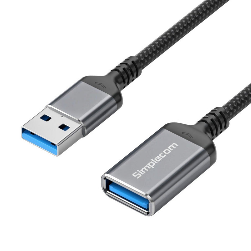 Simplecom CAU320 2.0M USB 3.0 Extension Cable USB-A Male to USB-A Female Nylon Braided Aluminium Shell