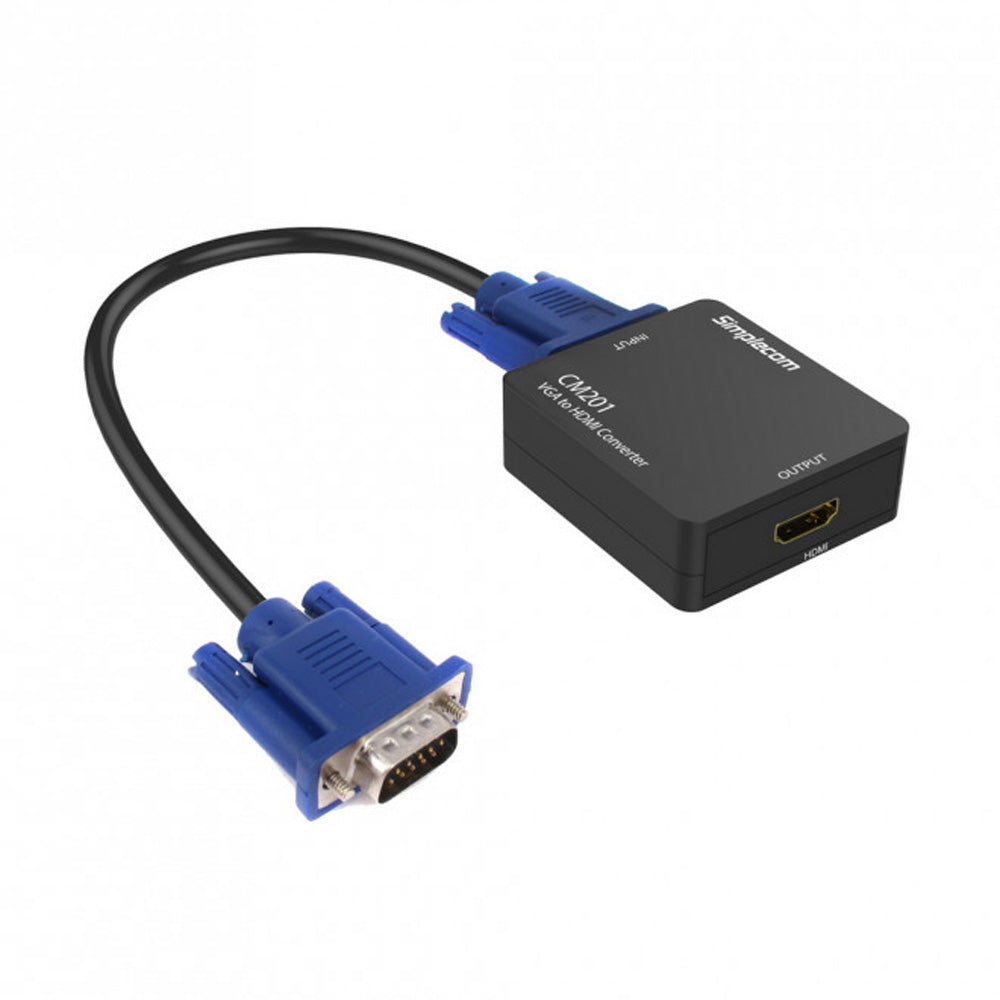 Simplecom VGA to HDMI Converter Full HD 1080p with 3.5mm Audio Input USB Powered for PC Laptop to HDTV Projector Monitor