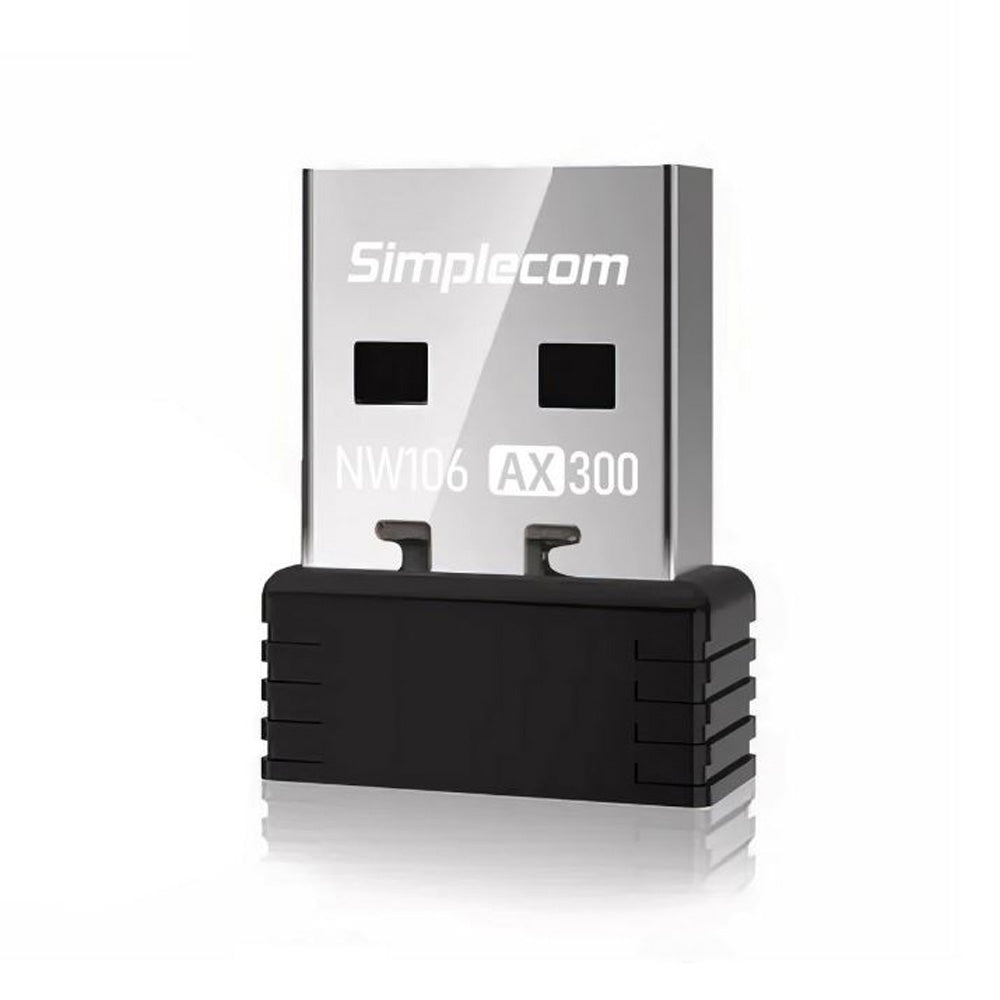Simplecom NW106 AX300 Wi-Fi 6 USB Nano Wireless Adapter 802.11ax 2.4GHz up to 286Mbps for Windows