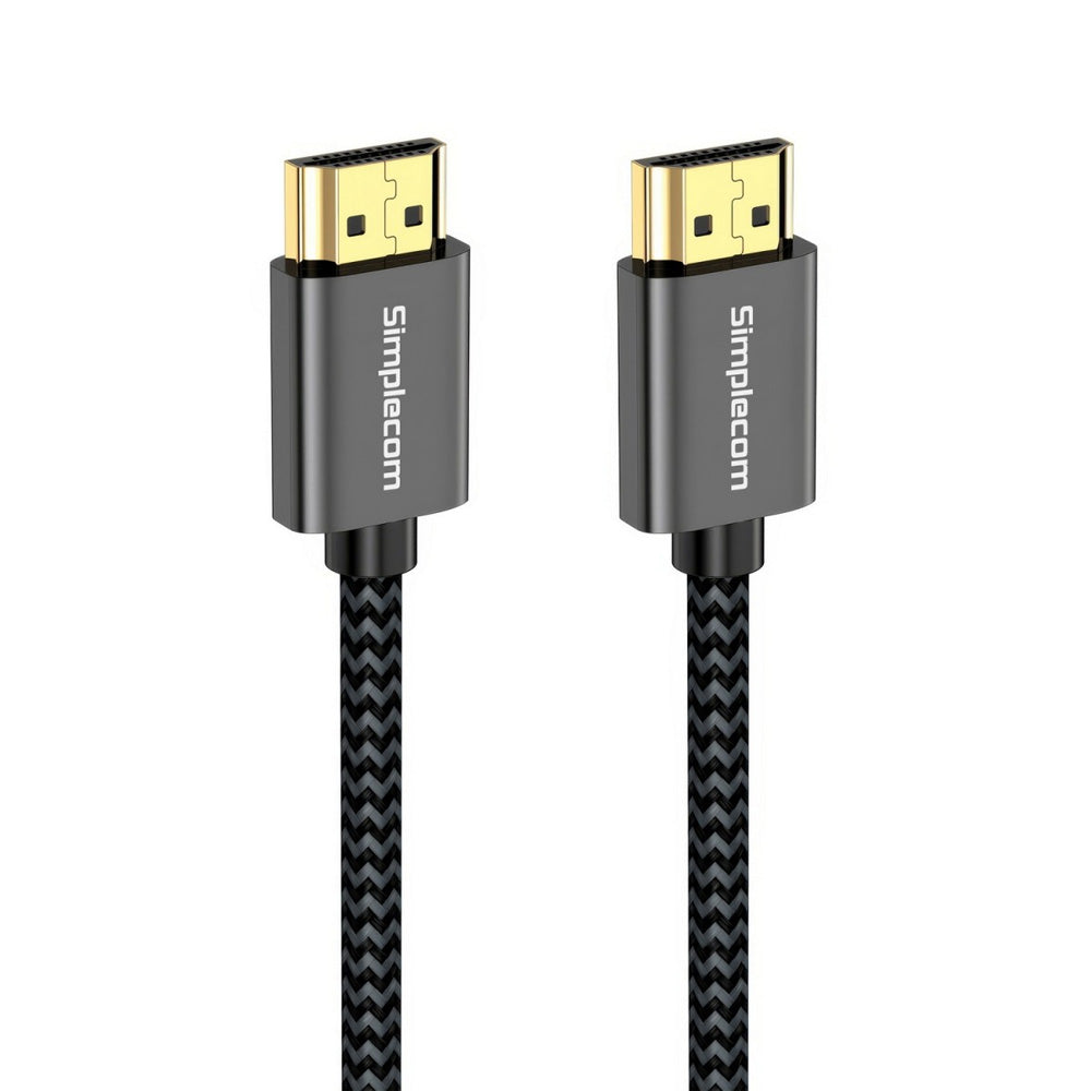 Simplecom 2M Ultra High Speed HDMI 2.1 Cable 48Gbps 8K 60Hz 4K 120Hz Nylon Braided Aluminium Alloy Gold Plated