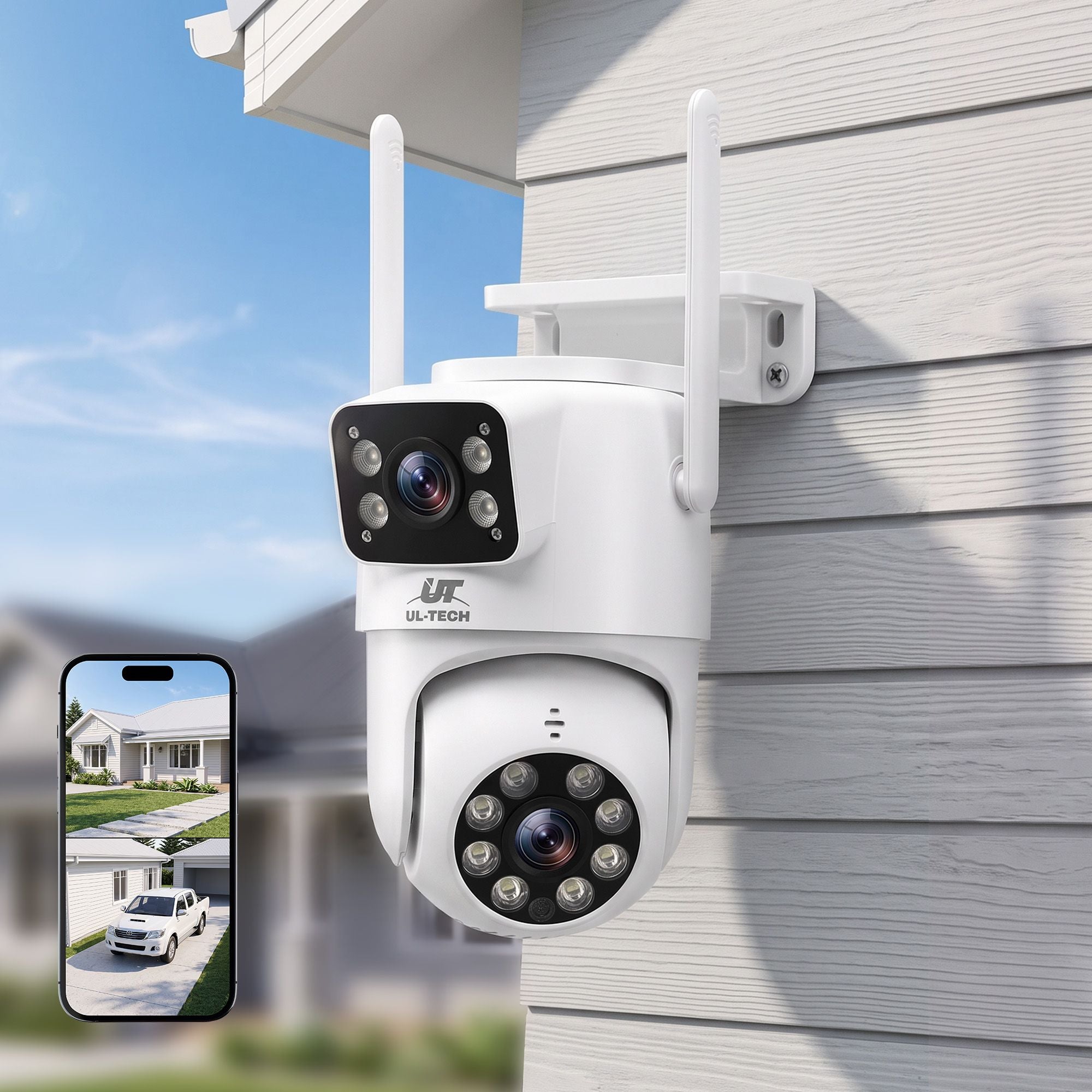 UL-Tech Wireless Security Camera Outdoor Indoor 2.5K Dual Lens Pan Tilt 4MP WiFi