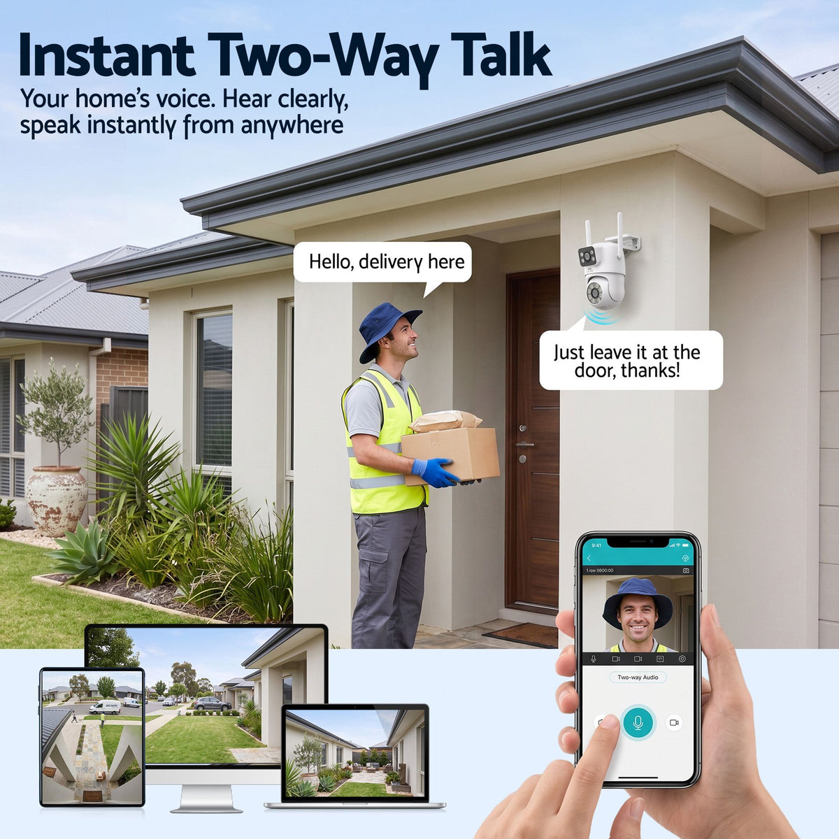 UL-Tech Wireless Security Camera Outdoor Indoor 2.5K Dual Lens Pan Tilt 4MP WiFi