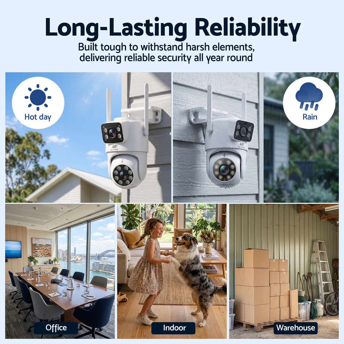 UL-Tech Wireless Security Camera Outdoor Indoor 2.5K Dual Lens Pan Tilt 4MP WiFi