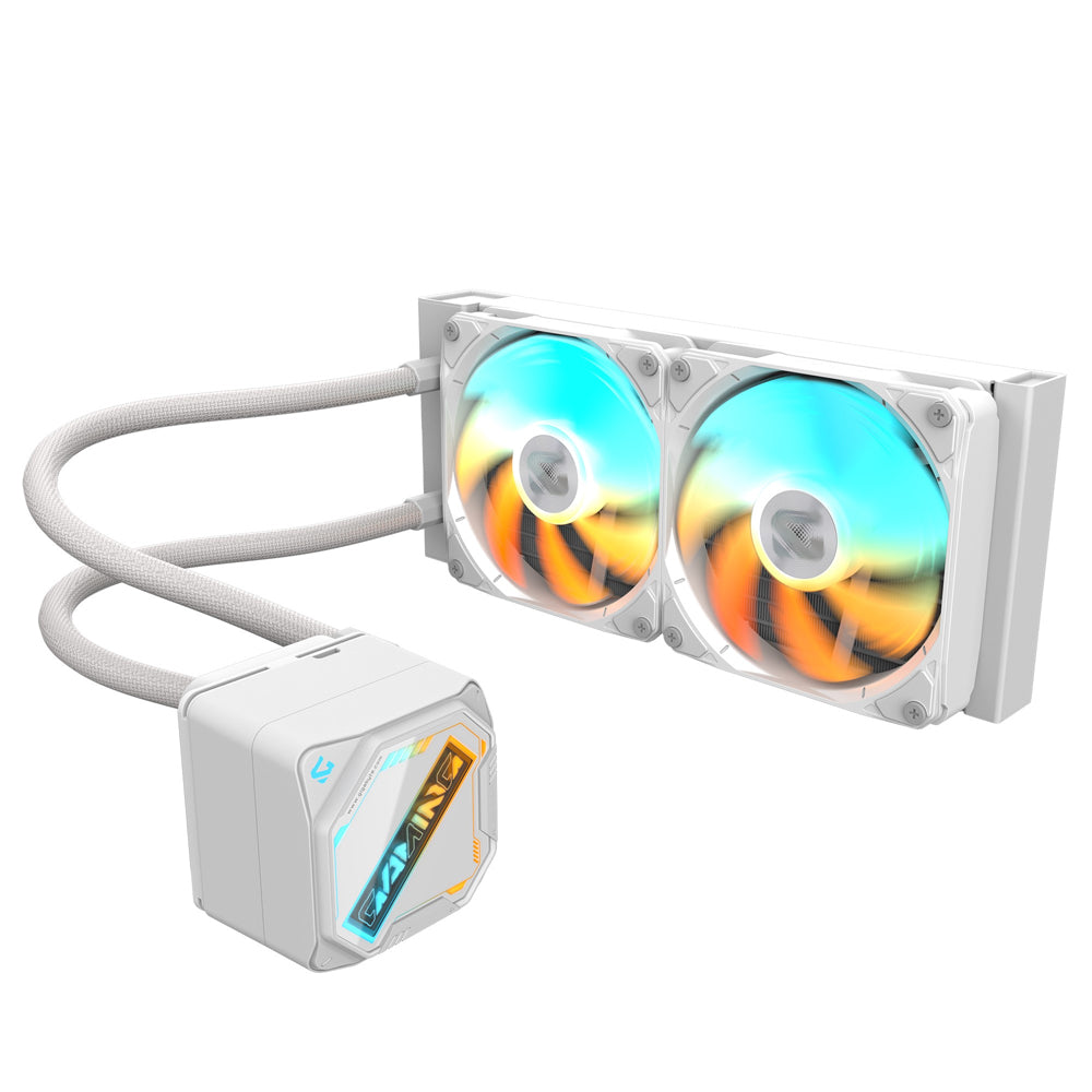 GIGABYTE GAMING 240 ICE All-in-One Liquid CPU Cooler 2 x 120mm ARGB Fan Copper Block Intel 1851 1700 AMD AM5 AM4 White
