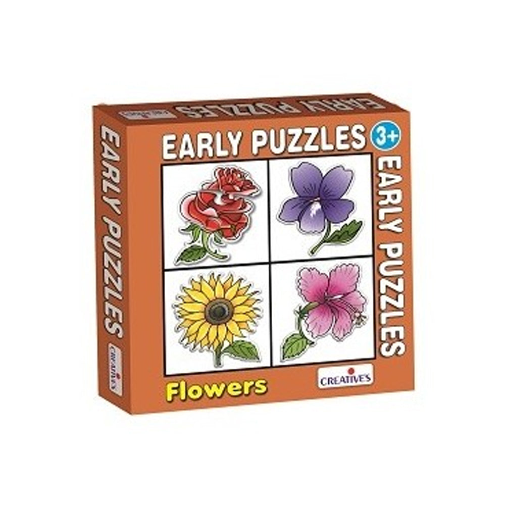 Creatives Early Puzzle Flowers Set of 4 Shaped Puzzles Preschool 3+ Years