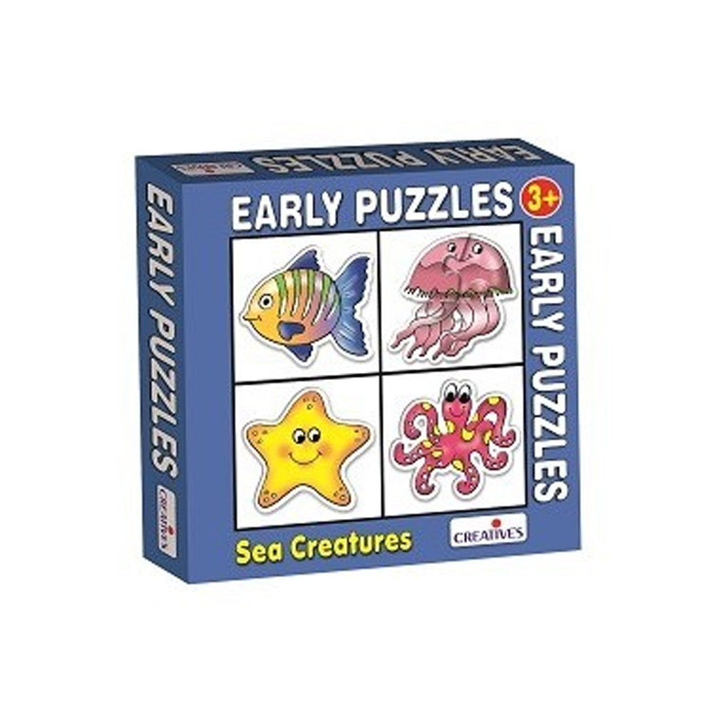 Creatives Early Puzzle Sea Creatures Set of 4 Shaped Puzzles Preschool 3+ Years
