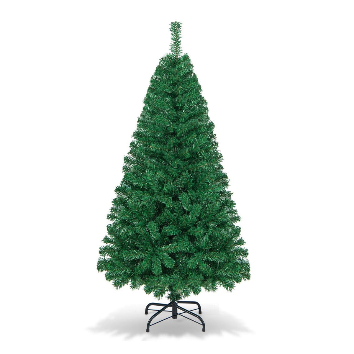 1.5m Unlit Artificial Christmas Tree Pine Xmas Tree Metal Stand Indoor Outdoor
