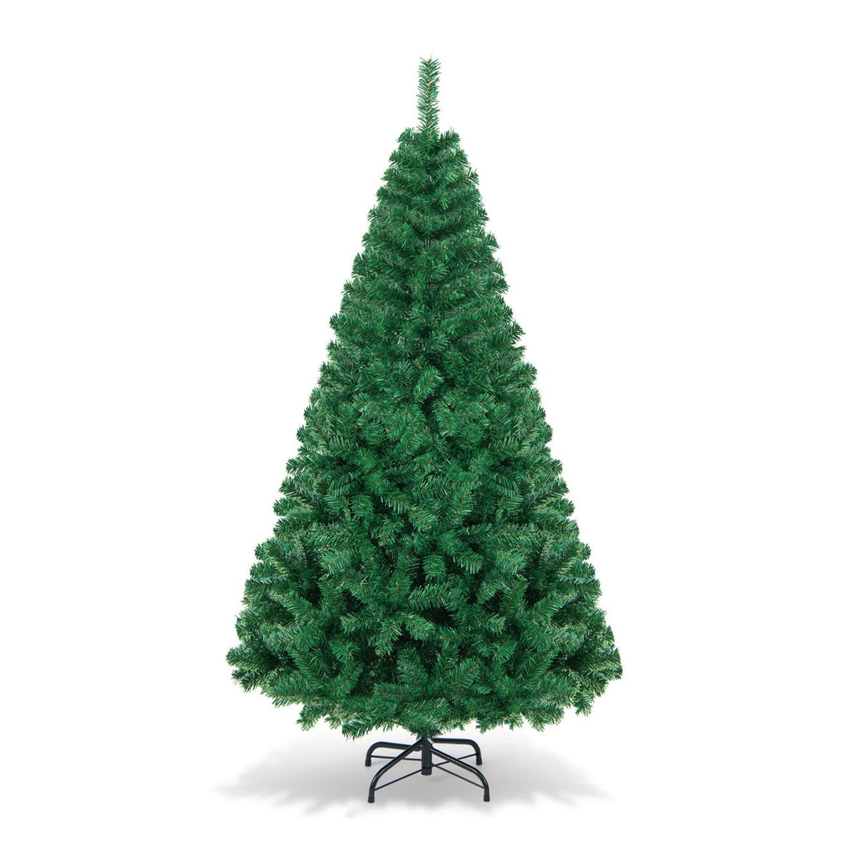 1.8m Unlit Artificial Christmas Tree Pine Xmas Tree Metal Stand 650 Tips Green